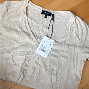 Theory Women's Soft Cream V-Neck Tee